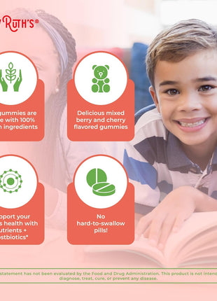 MaryRuth Organics Kids Vitamins | USDA Organic | Multivitamin Gummies + Postbiotics for Ages 4+ | Lactobacillus Rhamnosus | Vegan | Non GMO | 60 Count