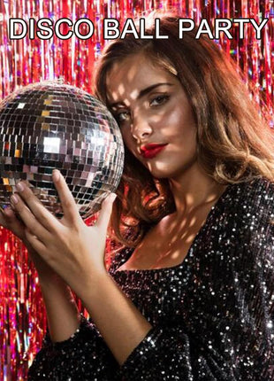 Alytimes Mirror Disco Ball - 8-Inch Cool and Fun Silver Hanging Party Disco BallBig Party Decorations, Party Design