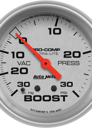 AUTO METER 4403 Ultra-Lite Mechanical Boost/Vacuum Gauge