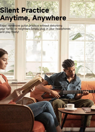Donner HUSH I Guitar For Travel   Portable Ultra Light and Quiet Performance Headless Acoustic Electric Guitar, Mahogany Body with Removable Frames, Gig Bag, and Accessories Natural