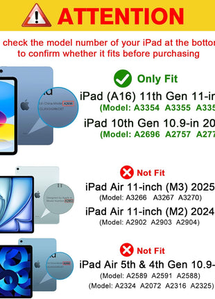 ProCase for iPad A16 11th/10th Generation Case with Pencil Holder, Navy | 11 Inch 2025/10.9 Inch 2022, Hybrid Cover a16 iPad Case 11th/10th Generation, Clear Back Soft TPU Bumper, Auto Wake/Sleep