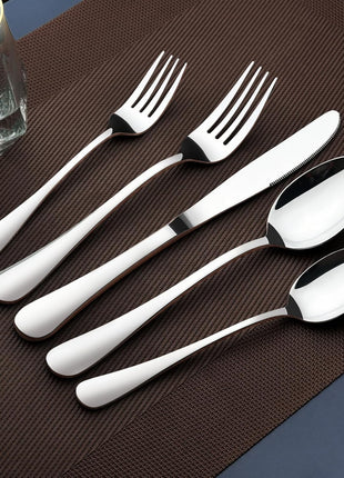 Silverware Set for 8, 40 Piece Heavy Duty Stainless Steel Flatware Utensils Cutlery Set Including Steak Knife Fork and Spoon, Dishwasher Safe, Gift Package for Wedding Housewarming