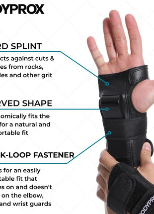 BODYPROX Knee Pads Elbow Pads Wrist Guards Set for Inline Skating, Skateboarding, Roller Derby and BMX Ride.