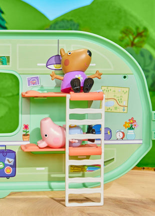 Peppa Pig Caravan Playset for Girls and Boys, 3 Figures, 6 Accessories, Preschool Toys, Kids Gifts, Ages 3+