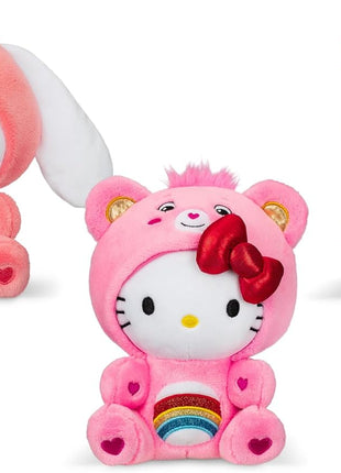 Care Bears Hello Kitty Dressed As Cheer Bear 8" Fun-Size Plush - Soft, Huggable Bestie! – Good for Girls and Boys, Employees, Collectors, Ages 4+
