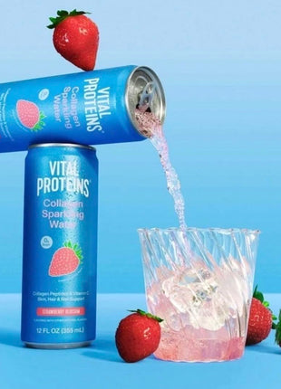 Vital Proteins Collagen Sparkling Water | Variety Pack (Strawberry Blossom, Blood Orange, Lemon Lime) | 12 fl oz | 12-count cans