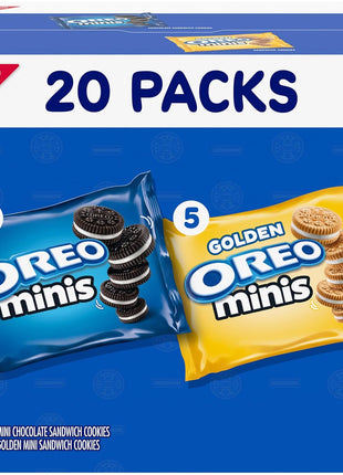 Oreo Mini Mix Sandwich Cookies Variety Pack, 20 Snack Packs | Individually Wrapped, Always made with Real Cocoa, Certified Kosher