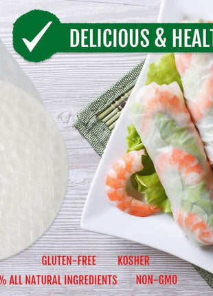Best of Thailand [Round] Brown Rice Paper Wraps 3 Pack | Perfect for Fresh Spring Rolls & Dumplings | Non-GMO, Gluten-Free, Vegan & Paleo | Kosher for Passover Kitniyot