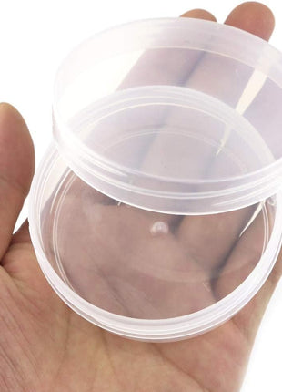 20Pack Round Clear Frosted Plastic Bead Storage Containers Box Case with Screw Top Lids,Cylinder Stackable Bead Containers for Make Up,Eye,Pills,Gems,Beads,Jewelry,Small Items,2.6x1 Inches