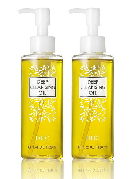 DHC Deep Cleansing Oil Medium 2 pack, Facial Cleansing Oil, Makeup Remover, Cleanses without Clogging Pores, Residue-Free, Fragrance and Colorant Free, All Skin Types, 4.1 fl. oz.