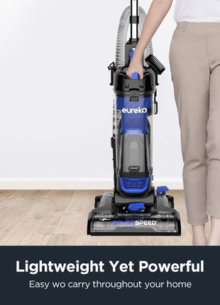 Eureka Lightweight Powerful Upright Vacuum Cleaner for Carpet and Hard Floor, PowerSpeed, New Model,Blue,black/New Model