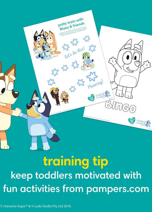 Pampers Training Pants - Easy Ups Boys & Girls Bluey - Size 3T-4T, 124 Count, Children's Potty Underwear (Packaging May Vary)