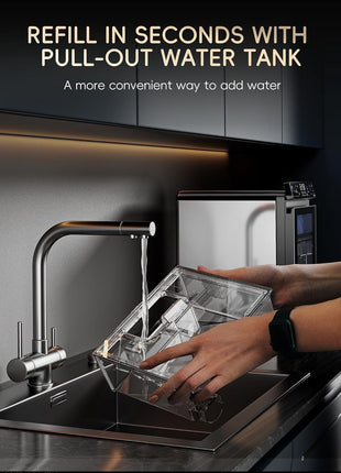 ecozy Smart Nugget Ice Maker Countertop, First Full-Color Smart Panel Ice Machine with APP Control, Double-Layer Insulation, 44 lbs/24H Soft Pellet Chewable Ice, Pull-Out Water Tank, Self-Cleaning
