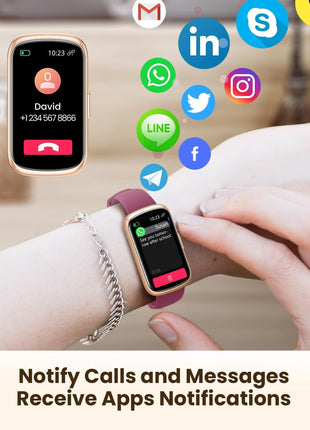 Fitness Trackers,Smart Watches for Men Women with 24/7 Heart Rate/Sleep Monitor, Fitness Watch with IP68 Waterproof, Health Activity Trackers for Android and iPhone Burgundy-Gold