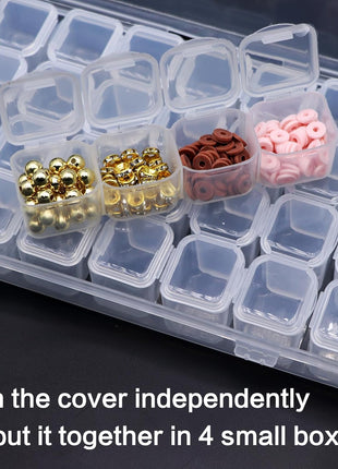 Diamond Painting Bead Storage Containers, 3 Pack 84 Slots Plastic Craft Organizer Case Diamond Storage Box Accessories Containers Adjustable Bead Case