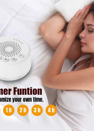 Sound Machine Easysleep White Noise Machine with 25 Soothing Sounds and Night Lights with Memory Function 32 Levels of Volume and 5 Sleep Timer Powered by AC or USB for Sleeping Relaxation (White)