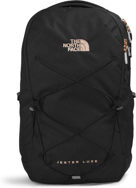 THE NORTH FACE Women's Jester Luxe Everyday Laptop Backpack, TNF Black/Burnt Coral Metallic, One Size