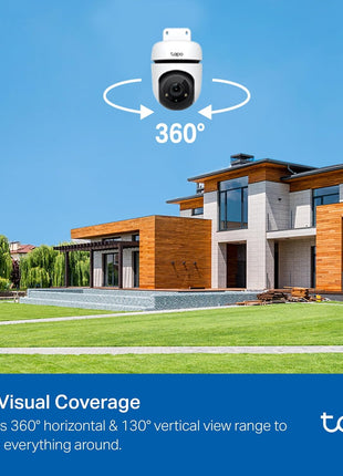 TP-Link Tapo 1080P Outdoor Wired Pan/Tilt Security Wi-Fi Camera, 360? View, Motion Tracking, Works with Alexa & Google Home, Night Vision, Free AI Detection, Cloud & SD Card Storage, Tapo C500