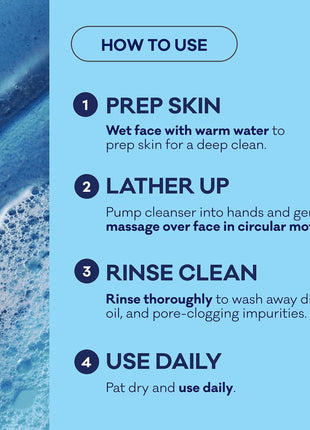Biore Deep Pore Charcoal Face Wash For Oily Skin, 6.77 fl oz | Daily Facial Cleanser, Removes Dirt & Makeup, Charcoal Formula, Deep Pore Cleansing