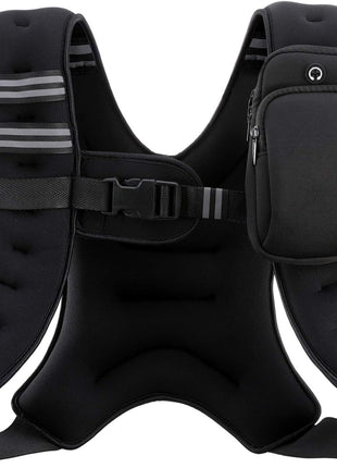 ZELUS Weighted Vest, 6lb/8lb/12lb/16lb/20lb/25lb/30lb Weight Vest with Reflective Stripe for Workout, Strength Training, Running, Fitness, Muscle Building, Weight Loss, Weightlifting