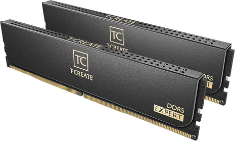 TEAMGROUP T-Create Expert CL32 Overclocking 10L DDR5 32GB Kit (2 x 16GB) 6400MHz (PC5-51200) Intel XMP 3.0 & AMD Expo Compatible Desktop Memory Module Ram Black - CTCED532G6400HC32ADC01