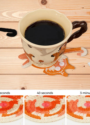 Drink Coaster | Cat Gifts for Cat Lovers,Fun Woven Creative Coasters,Cute Coffee Coaster for Home Decor Tabletop Protection Suitable for Kinds Cups (3PC)