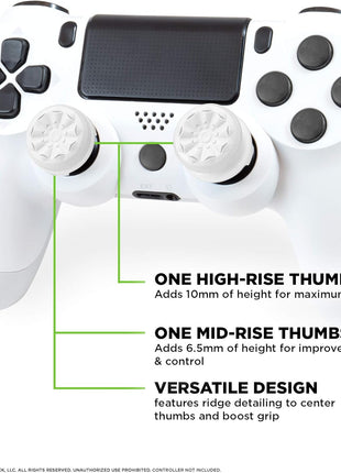 KontrolFreek FPS Freek Galaxy White for PlayStation 4 (PS4) and PlayStation 5 (PS5) | Performance Thumbsticks | 1 High-Rise, 1 Mid-Rise | White