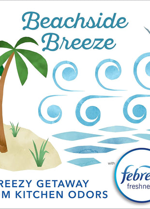 Glad Small Trash Bags 4 Gallon, Febreze Beachside Breeze Garbage Bags, Odor Resistant with Drawstring, 80 Count
