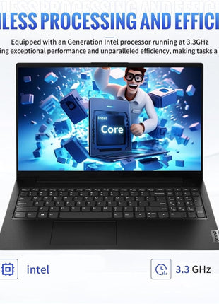 Lenovo V15 Business Laptop • 32GB RAM • 1TB SSD • Intel 4-core Processor • 15.6" FHD • Ethernet Port • HDMI • Windows 11 Home • Sleek Design • Effortless Elegance
