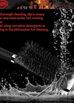 TNTOR Grill Brush with Scraper, 18 inch Adjustable Handle BBQ Grill Brush for Outdoor Grill, Extra Strong Grill Cleaner Accessories for Grill/Smoker/Gas/Charcoal Grill Cleaning-Grill Gifts for Men/Dad