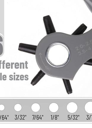 UNCO- Leather Hole Punch Tool, Multi Hole Sizes for Belts and Leather