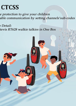 Retevis RT628 Walkie Talkies for Kids,Toys Gifts for 6-12 Years Old Boys Girls,Long Range 2 Way Radio 22CH VOX,Birthday Gift,Family Walkie Talkie for Camping Hiking Indoor Outdoor