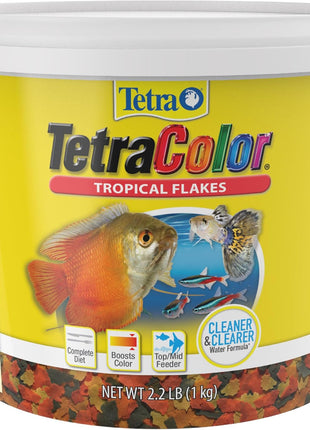 TetraColor Tropical Flakes, Color Boosting Fish Food, Nutritionally Balanced Diet for Tropical Fish, 7.06 oz