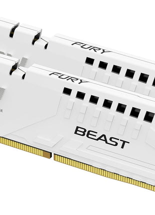 Kingston Fury Beast White 32GB 6000MT/s DDR5 CL30 DIMM (Kit of 2) Desktop Gaming Memory - KF560C30BWEK2-32