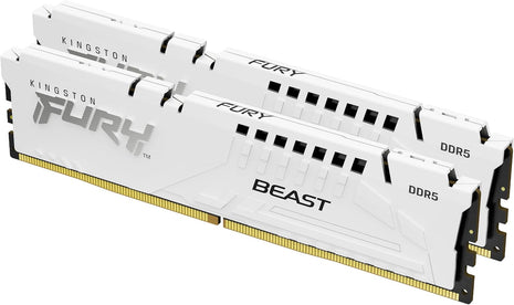 Kingston Fury Beast White 32GB 6000MT/s DDR5 CL30 DIMM (Kit of 2) Desktop Gaming Memory - KF560C30BWEK2-32