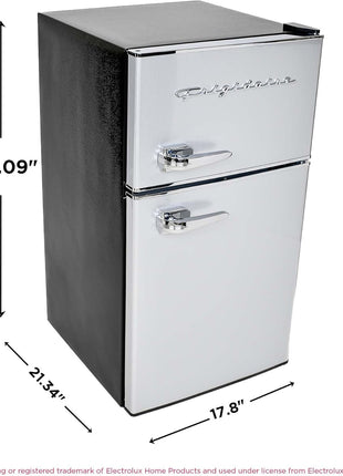 Frigidaire EFR3A1 Compact Small Top-Freezer Refrigerator, Stainless Steel Mini Bar Fridge, Platinum Series-21.26" D x 17.83" W x 33.5" H, 3.2 cu ft Double Door