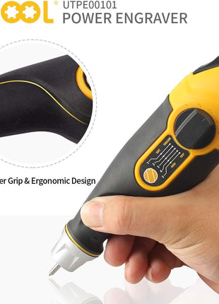 UTOOL Engraver Pen with Letter/Number Stencil, 24W Handheld Etching Tool for Wood Metal Glass Engraving with 4 Replaceable Tungsten Carbide Steel Bits