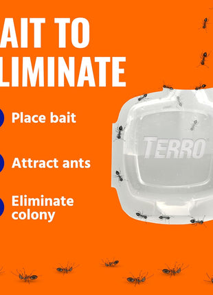 TERRO Indoor Liquid Ant Baits with Adhesive Strips for Discreet Baiting - TERRO Ant Trap and Bait Station - 4 Pack - T334B