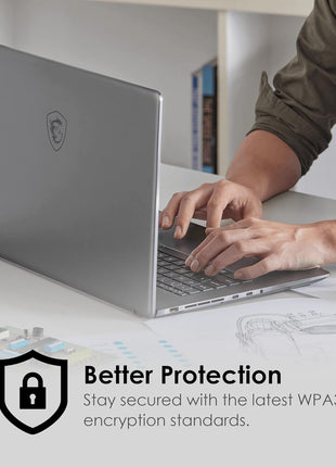 MSI AX1800 WiFi 6 Dual-Band USB Adapter - WLAN up to 1800 Mbps (5GHz, 2.4GHz Wireless), USB 3.2 Gen 1 Type-A, MU-MIMO, Adjustable Antenna, Beamforming, WPA3 - Wired Bracket Included