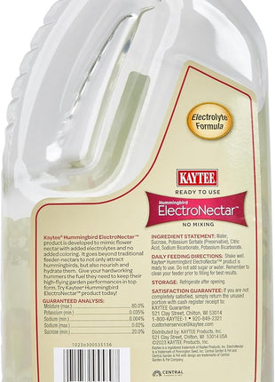 Kaytee Hummingbird ElectroNectar Wild Bird Food, Ready to Use, 64 Ounces