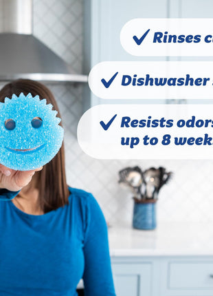 Scrub Daddy Colors Kitchen Sponges - Scratch-Free Dishwashing Sponges & Sponge for Kitchen Sink, Bathroom & Household Cleaning - BPA-Free Polymer Foam (3 Count)