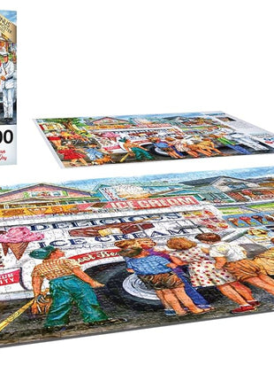 RoseArt - Back to The Past - Ice Cream Truck Day - 1000 Piece Jigsaw Puzzle for Adults