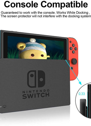 daydayup [3 Pack] Tempered Glass Screen Protector Compatible with Nintendo switch - Transparent HD Clear Anti-Scratch Screen Protector Skin Set for Nintendo Switch