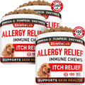 StrellaLab Dog Allergy Relief for Dogs Bundle - Itchy Skin Treatment with Omega3 & Pumpkin, Itching and Licking, Itch Relief Chew, Allergy Supplement, Anti Itch Support - 360ct - Bacon + Peanut Butter