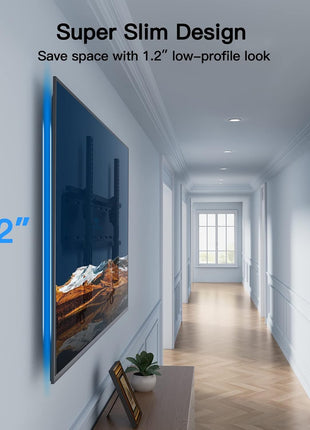 PERLESMITH Tilting TV Wall Mount Bracket Low Profile for Most 23-60 inch LED LCD OLED, Plasma Flat Screen TVs with VESA 400x400mm Weight up to 115lbs, Fits 16" Wood Stud