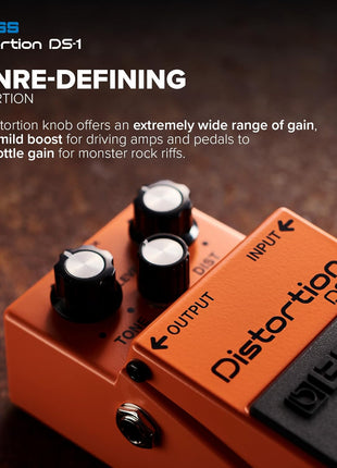 BOSS DS-1 Distortion | Compact Distortion Pedal | The Benchmark in Guitar Distortion | Hard-edged Attack & Smooth Sustain | Wide Tone Range