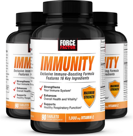 Force Factor Immunity, 3-Pack, Immune Support Booster with Elderberry and 1000mg of Vitamin C, Plus Vitamin D, Zinc, Probiotics, Antioxidants, and Echinacea for Immune Health Defense, 270 Tablets