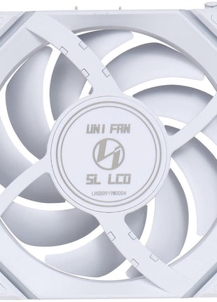Lian Li UNI Fan SL LCD Wireless (Reverse Blade) 120mm ARGB Fan - Single Pack - 1.6" LCD - 2.4 GHz Wireless Signal for RGB & Control - Controller NOT Included & Required - White(12RSLLCD1W1W)