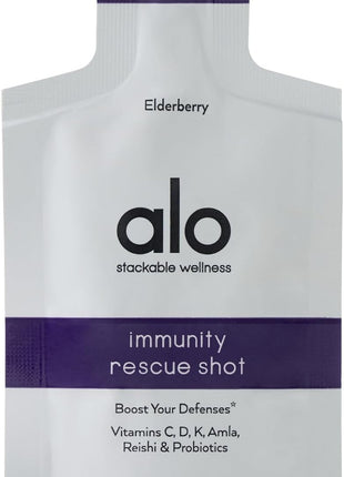 Alo Immunity Rescue Shot, Elderberry & Microbiome Support, 30 Pack