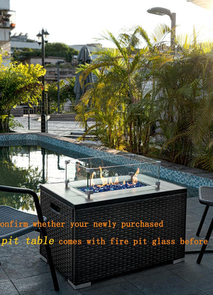 GASPRO 10 lbs Fire Glass for Propane Fire Pit, 1/2-Inch Reflective Fireplace Glass Rocks for Fire Pit Table, Cobalt Blue